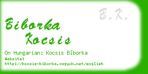 biborka kocsis business card