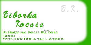biborka kocsis business card